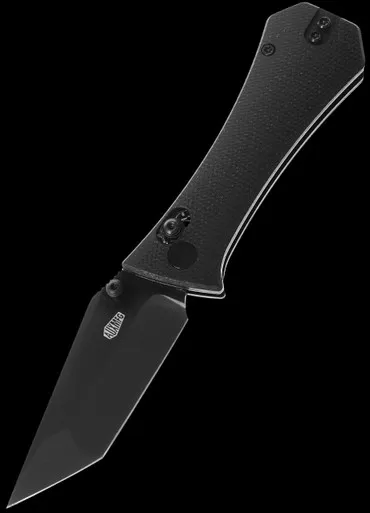 Auxiliary Manufacturing Coffin Tanto Black Folding Knife