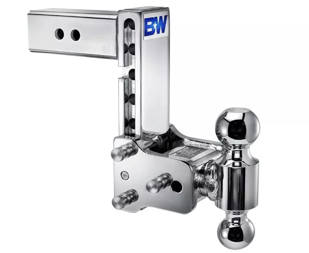 B&W Tow & Stow Adjustable Dual-Ball Mount – Chrome – 2.5″ Receiver – 2″, 2 5/16″ Ball – 7″ Drop• TS20040C