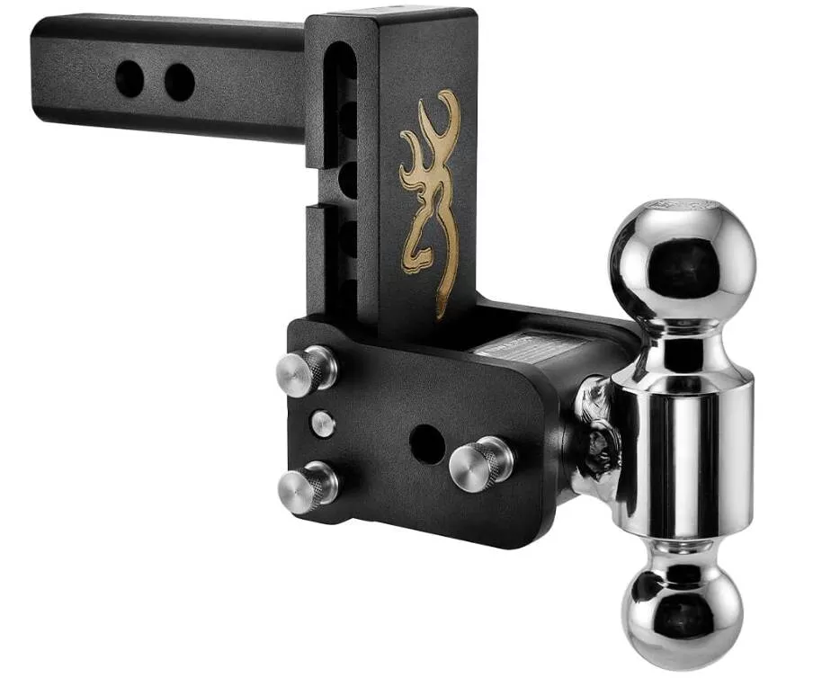 B&WTow & Stow Adjustable Dual-Ball Mount – Browning – 2″ Receiver – 2″, 2 5/16″ Ball – 5″ Drop• TS10037BB