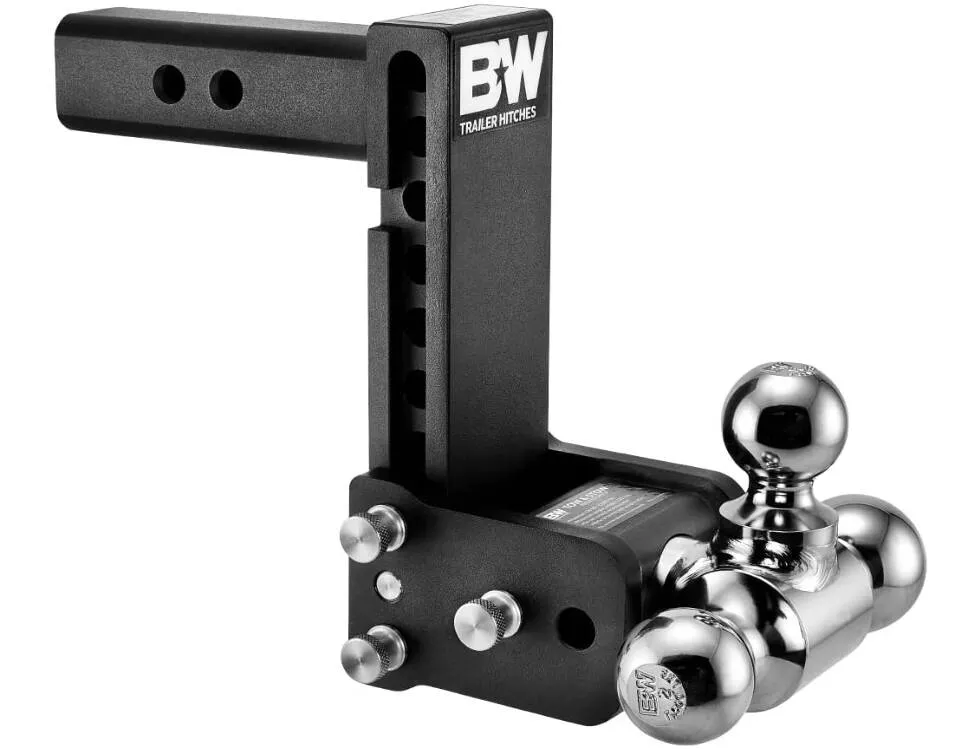 B&WTow & Stow Adjustable Tri-Ball Mount – 2″ Receiver – 1 7/8″, 2″, 2 5/16″ Ball – 7″ Drop• TS10049B