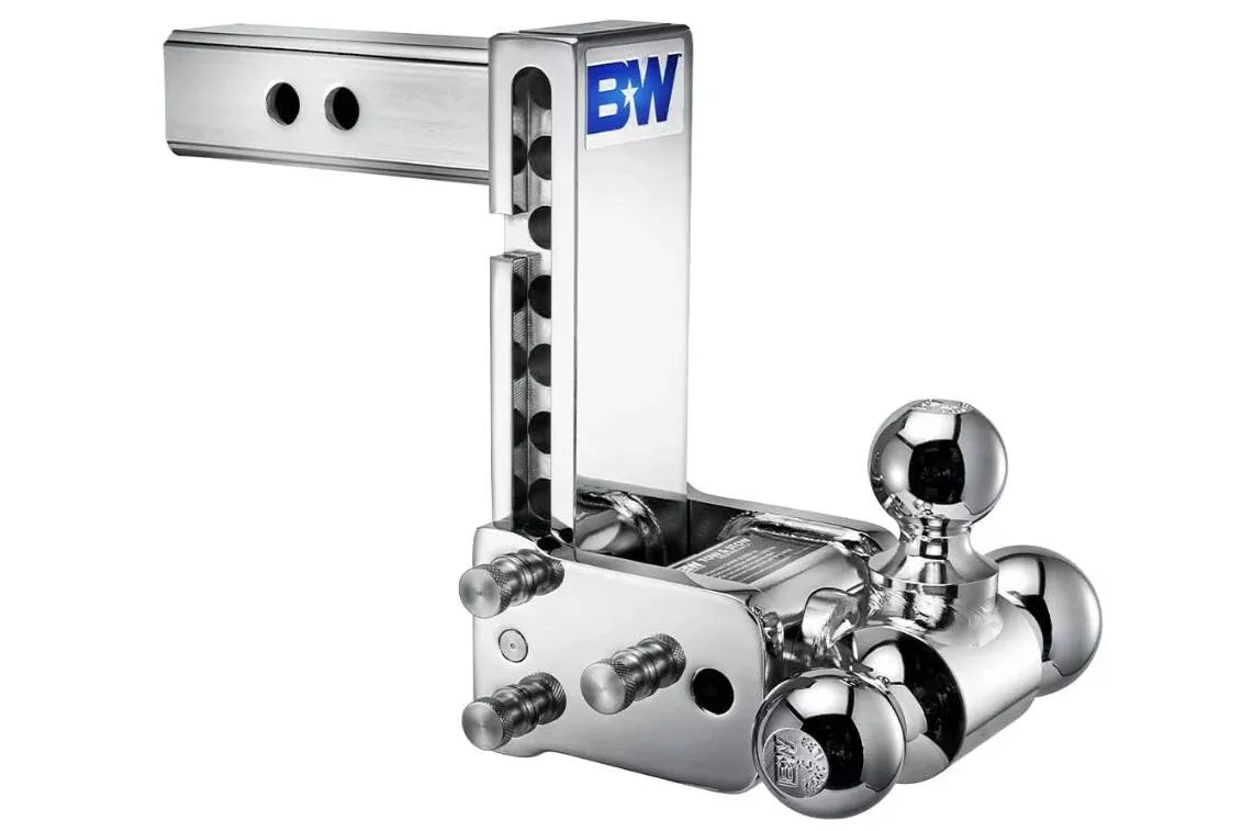 B&WTow & Stow Adjustable Tri-Ball Mount – Chrome – 2″ Receiver – 1 7/8″, 2″, 2 5/16″ Ball – 7″ Drop• TS10049C