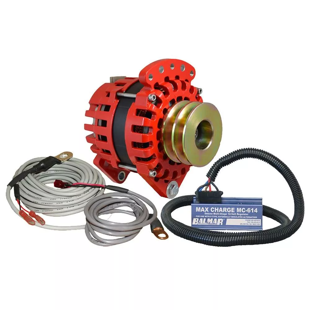 Balmar Alternator 3.15″ Dual Foot Saddle Dual V Pulley Regulator & Temp Sensor – 170A Kit – 12V