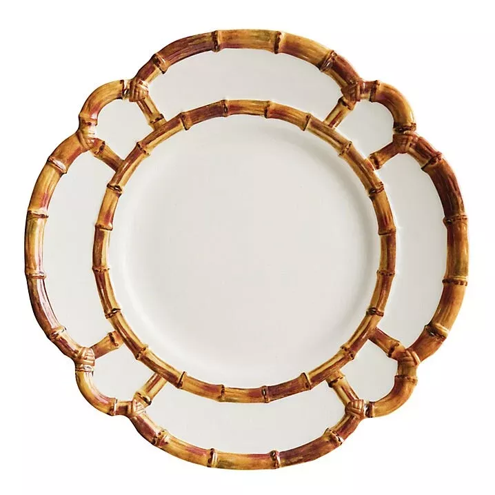Bamboo Touch Dinner Plates with Bamboo Rim (Set of 4)