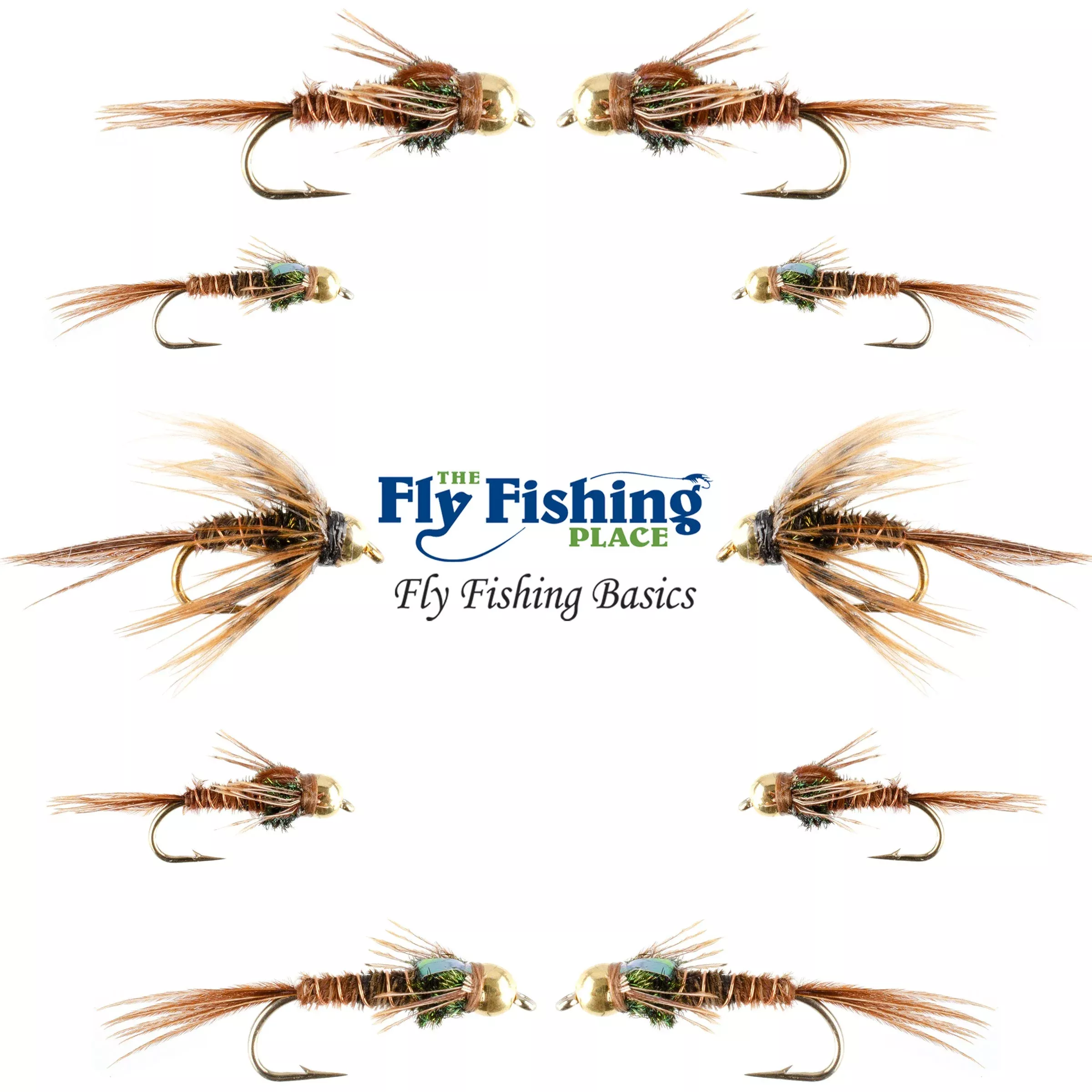 Basics Collection – Bead Head Pheasant Tail Nymph Assortment – 10 Wet Flies – Hook Sizes 14, 16, 18