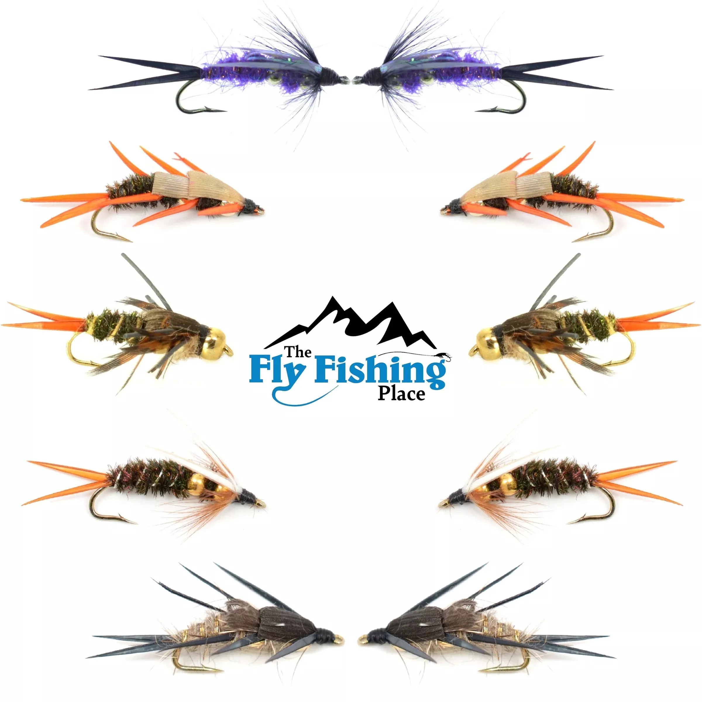 Basics Collection – Double Bead Head Nymph Assortment – 10 Wet Flies – 5 Patterns – Hook Size 10