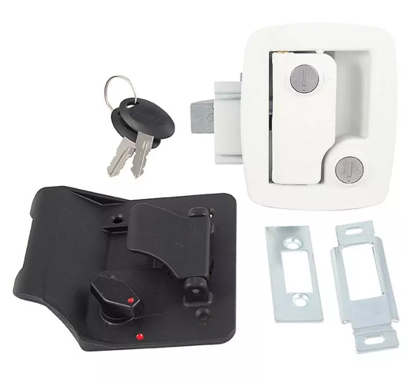 Bauer RV Entry Door Lock With Keys – White• 013-534