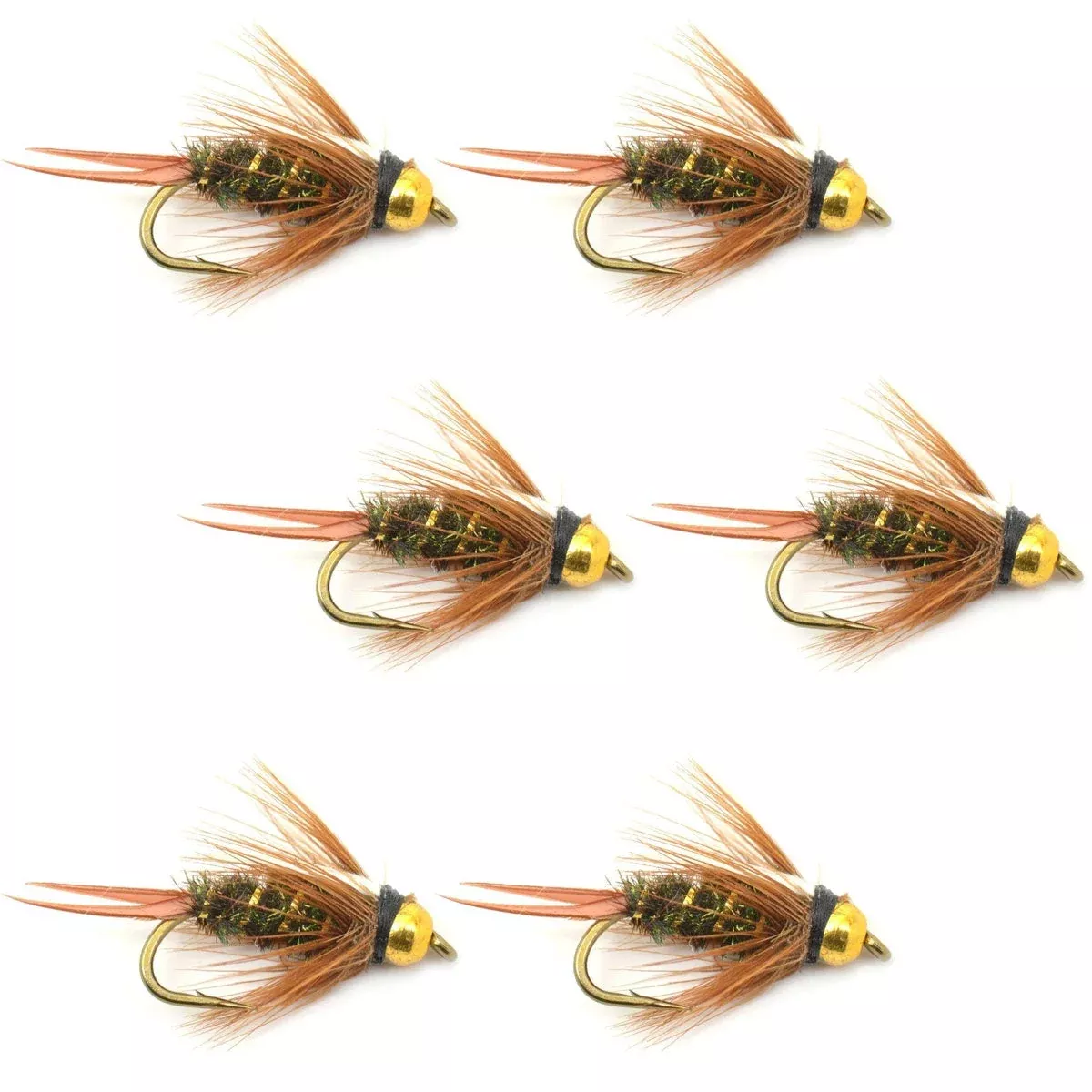 Bead Head Prince Nymph Fly Fishing Flies – Set of 6 Flies Hook Size 14