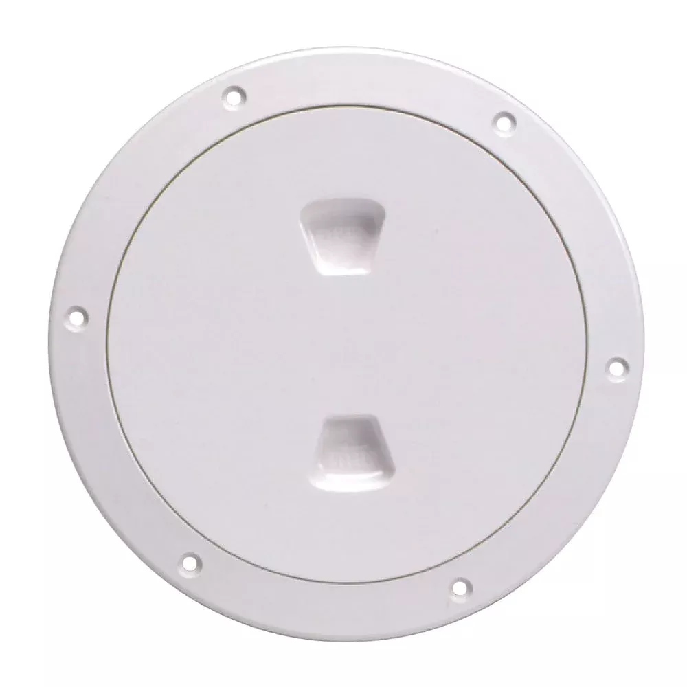 Beckson 6″ Smooth Center Screw-Out Deck Plate – White