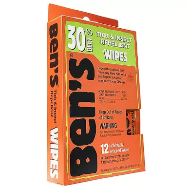 Ben's 30% Deet Tick & Insect Repellent Wipes