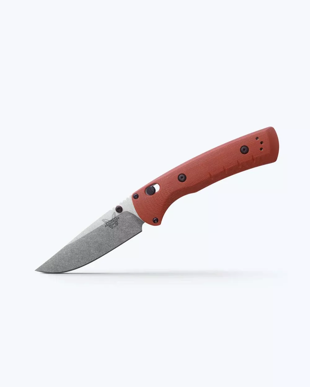 Benchmade 15090-01 SlipRidge Folding Knife, 3.5″ MagnaCut Stonewashed Modified Clip Point Blade, Rust Orange G-10 Scales W/ Clip