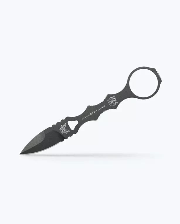 Benchmade 177GY Mini SOCP Dagger, 2.22″ 420C Tungsten Gray Cerakote Spear Point Blade, Black Molded Sheath