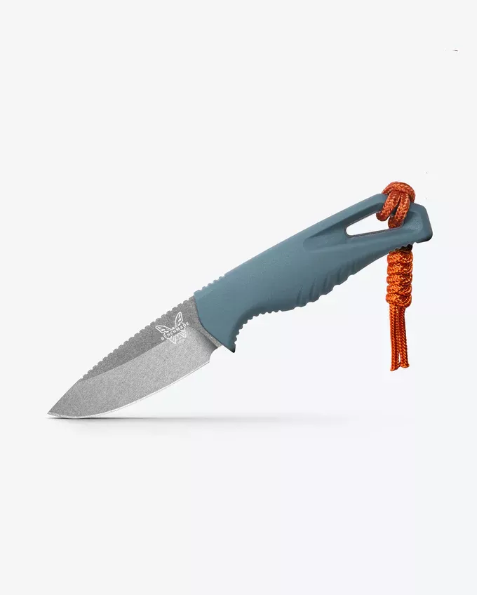 Benchmade 18050 Intersect Fixed Blade Knife, 2.68″ CPM-MagnaCut Drop Point Blade, Depth Blue Santoprene Handle W/ Molded Sheath