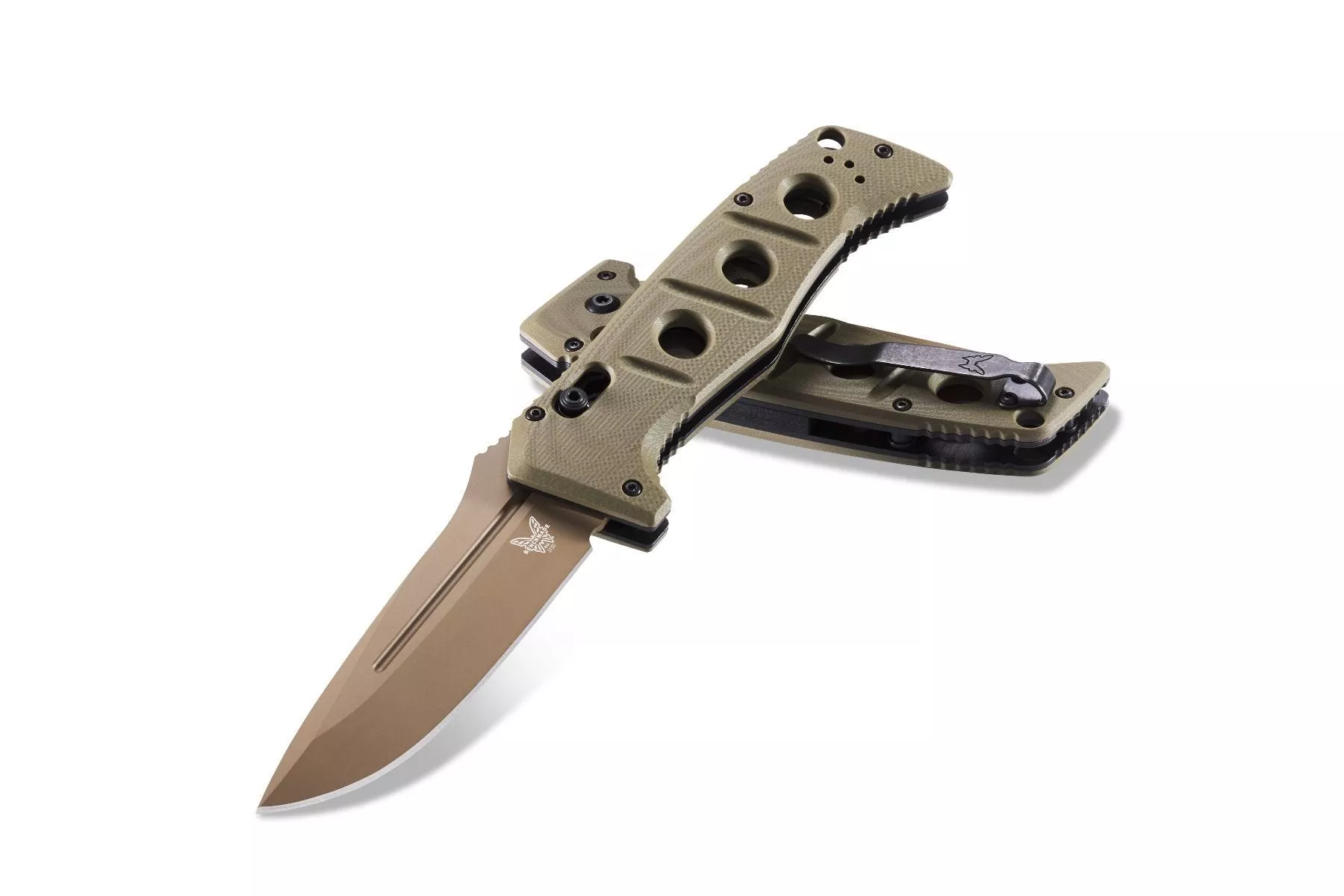 Benchmade 2750FE-2 Adamas Auto Folding Knife Olive G-10 (3.8″ FE)