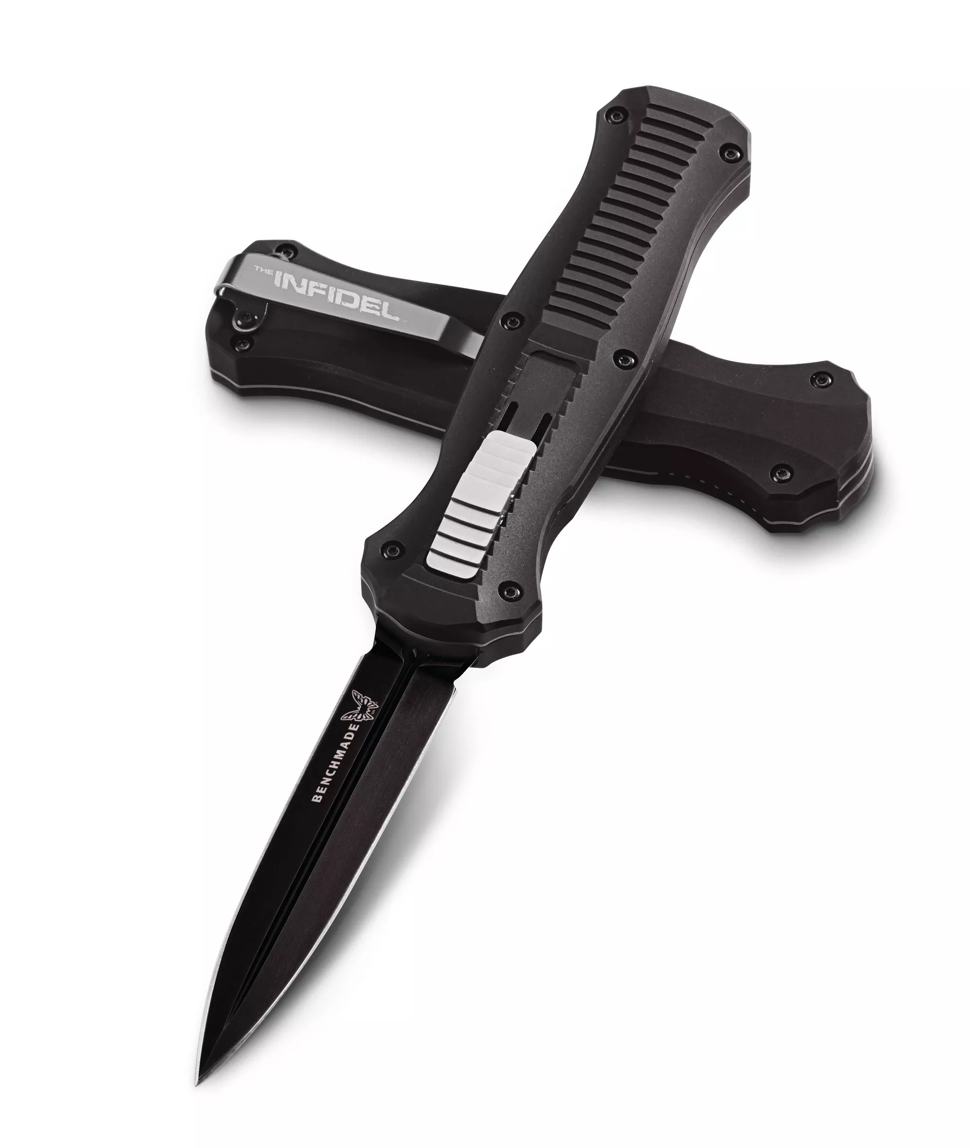 Benchmade 3300BK Infidel OTF AUTOMATIC – 3.95″ Double Edge BK1 Black Finish D2 Tool Steel Blade