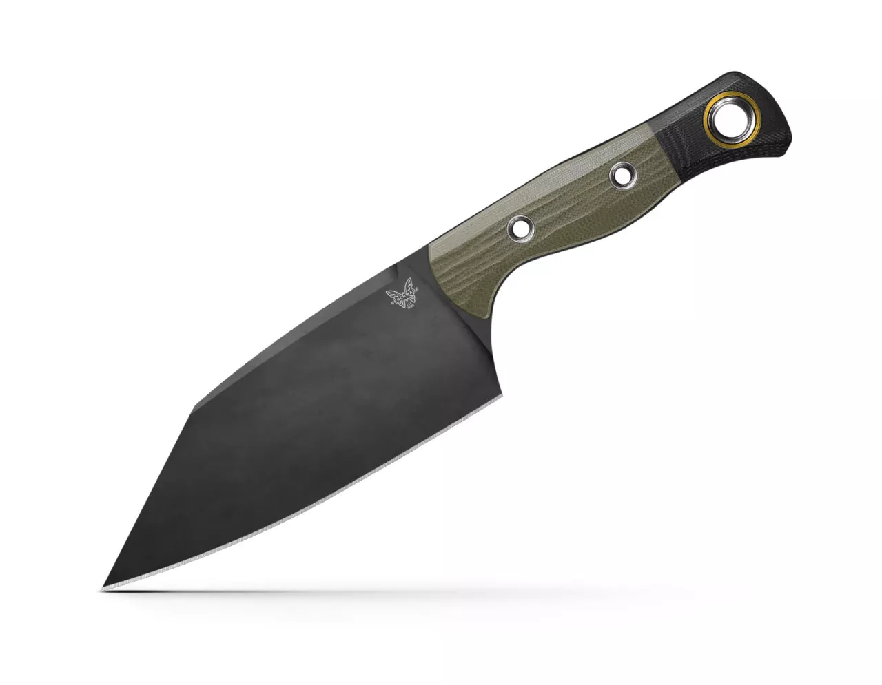 Benchmade 4010BK-01 Station Fixed Blade Kitchen Knife, 5.97″ Cerakote CPM-154 Blade, Green/Black G-10 Handle