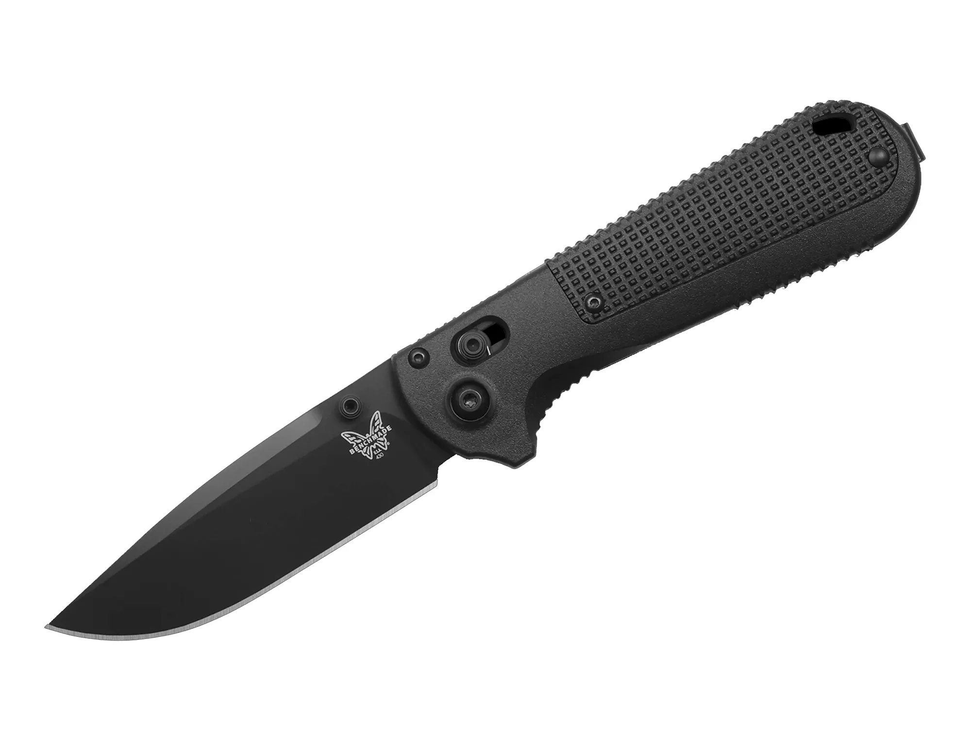 Benchmade 430BK-02 Redoubt Folding Knife, 3.55″ Graphite Drop Point CPM-D2 Blade, Black Grivory Handles