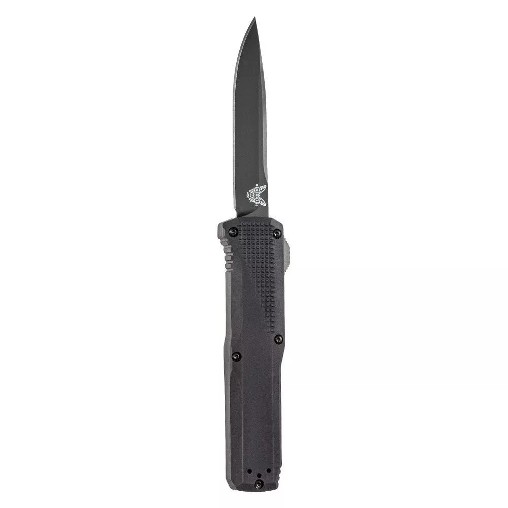 Benchmade 4600DLC Phaeton Double Action OTF AUTOMATIC – 3.45″ Plain Edge Black DLC Finish CPM-S30V Blade – Black Anodized 6061-T6 Aluminum Handle