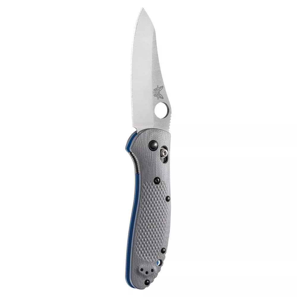 Benchmade 550-1 AXIS Griptilian – 3.45″ Sheepsfoot CPM-20CV Blade – Textured Gray/Blue G-10 Handle