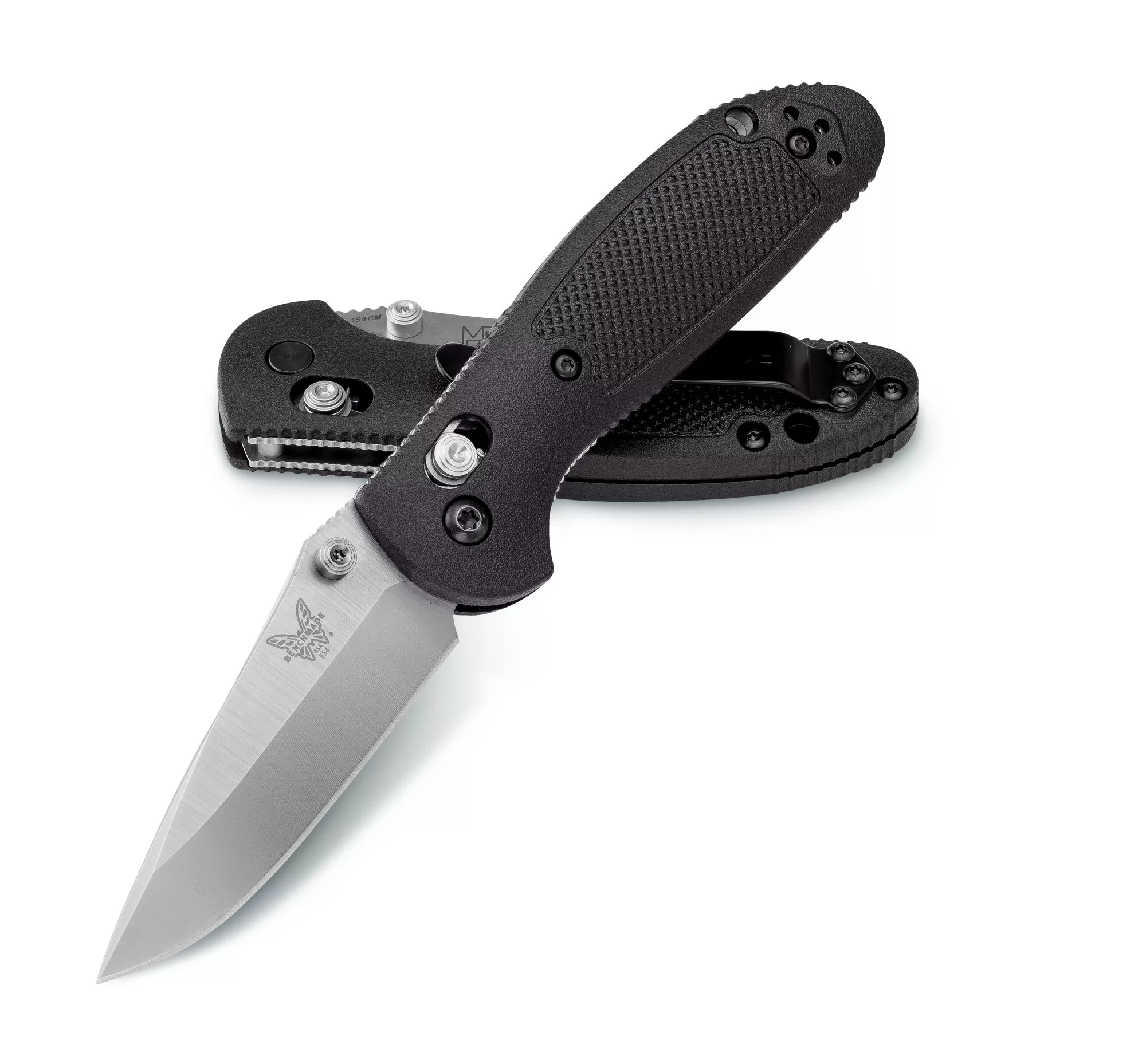 Benchmade 556-S30V AXIS Mini Griptilian – 2.91″ Plain Edge Drop Point CPM-S30V Blade – Black GFN Handle