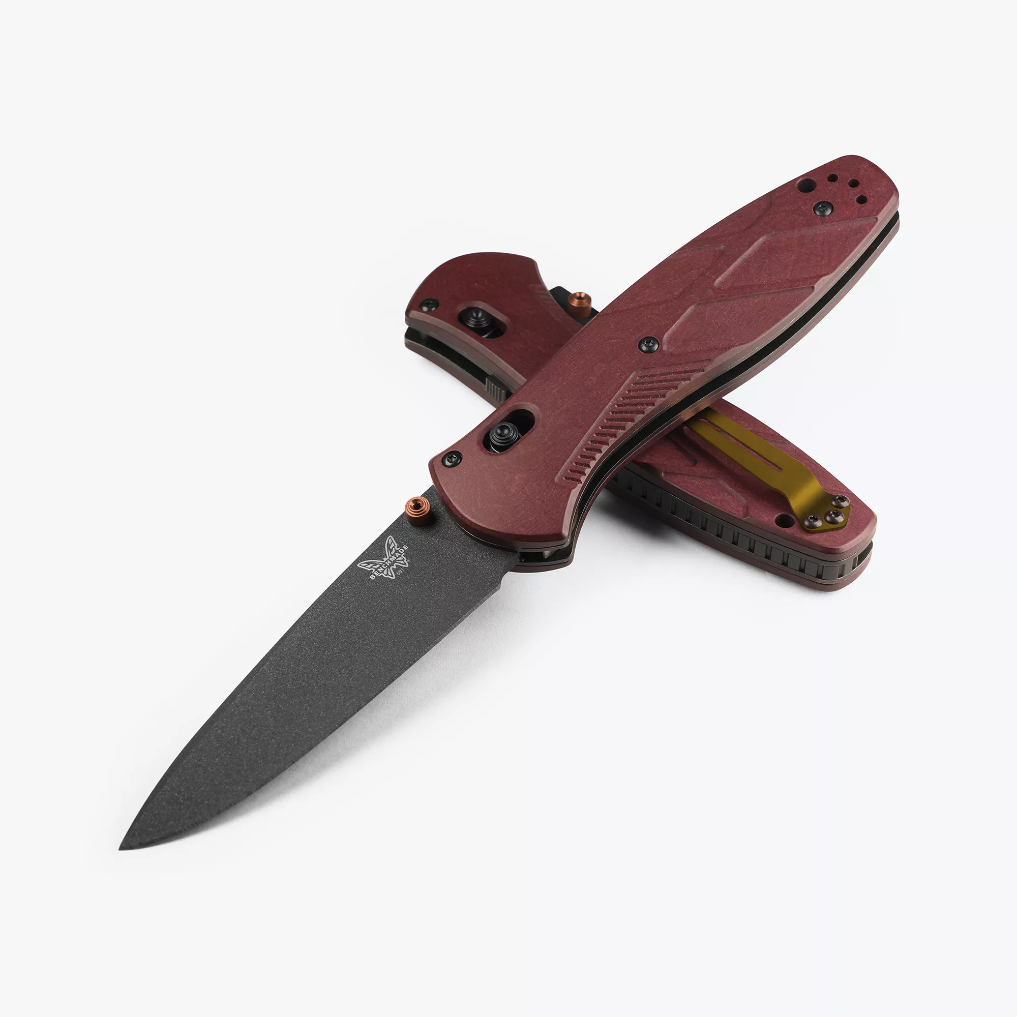 Benchmade 581BK-04 Barrage AXIS Assisted Open, 3.6″ S30V Black Cerakote Drop Point Blade, Redstone Richlite Handles W/ Clip
