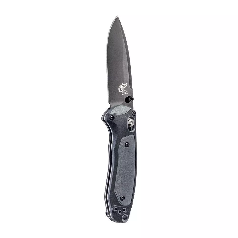 Benchmade 595BK Mini Boost AXIS Assisted Open – 3.11″ Black Finish Plain Edge CPM-S30V Blade – Grivory/Versaflex Handle