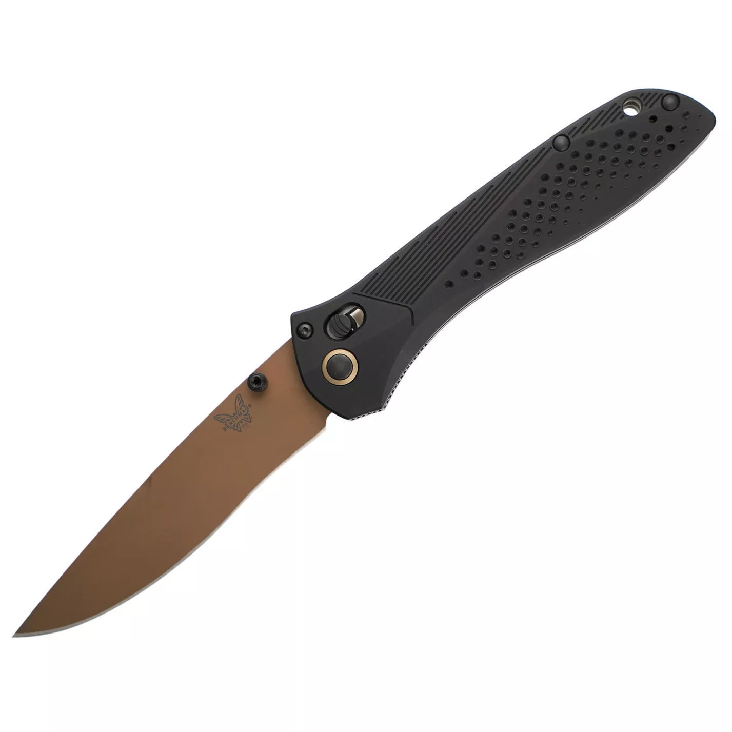 Benchmade 710FE-2401 McHenry And Williams Seven | Ten AXIS Lock, 4″ CPM-MagnaCut PVD Drop Point Blade, 6061-T6 Machined Aluminum Handle W/ Clip (Limited Edition)