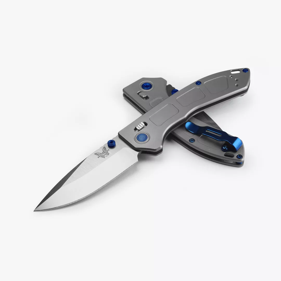 Benchmade 743 Mini Narrows AXIS Lock, 2.98″ CPM-20CV Satin Drop Point Blade, 6Al-4V Titanium Handle W/ Clip