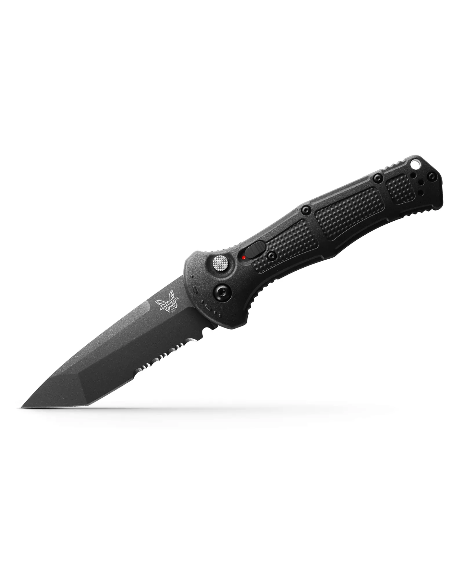 Benchmade 9071SBK Claymore AUTOMATIC, 3.6″ Tanto Combo Edge Cobalt Black Finish CPM-D2 Blade, Black Grivory Handle