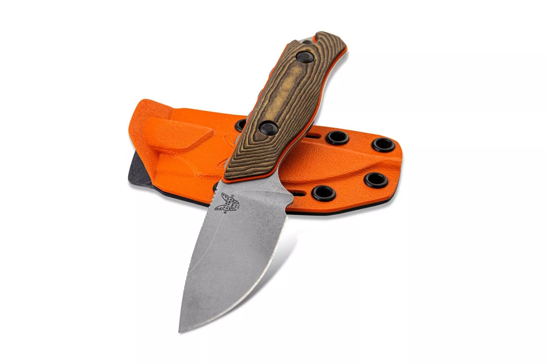 Benchmade HUNT 15017-1 Hidden Canyon Hunter – 2.79″ CPM-S90V Drop Point Blade – Richlite/Orange G-10 Scales – Boltaron Sheath