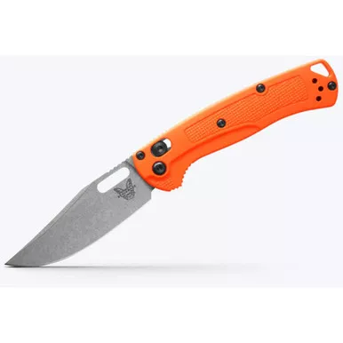 Benchmade Mini Taggedout Folding Knife Axis Clip Point Blaze Orange