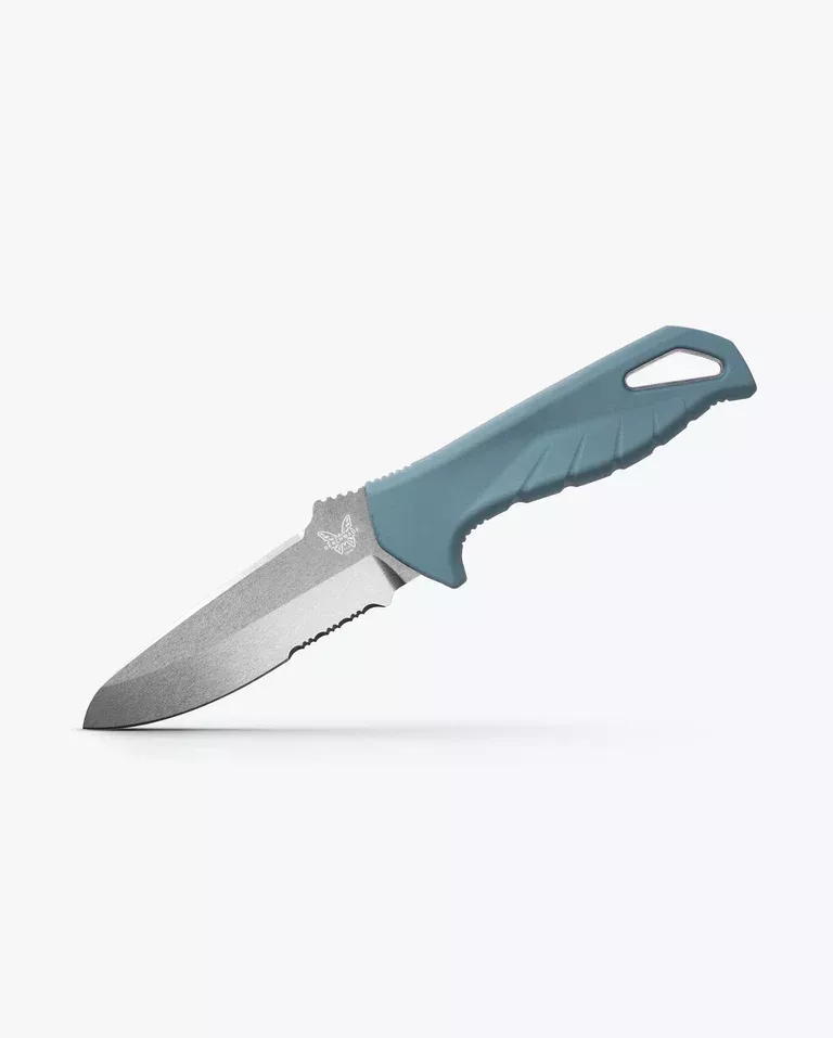 Benchmade Undercurrent Depth Blue Santopreme Sheepsfoot Fixed Blade