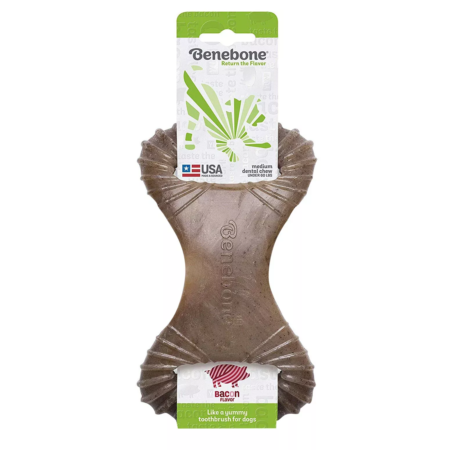 Benebone Dental Chew Toy, Bacon, Medium