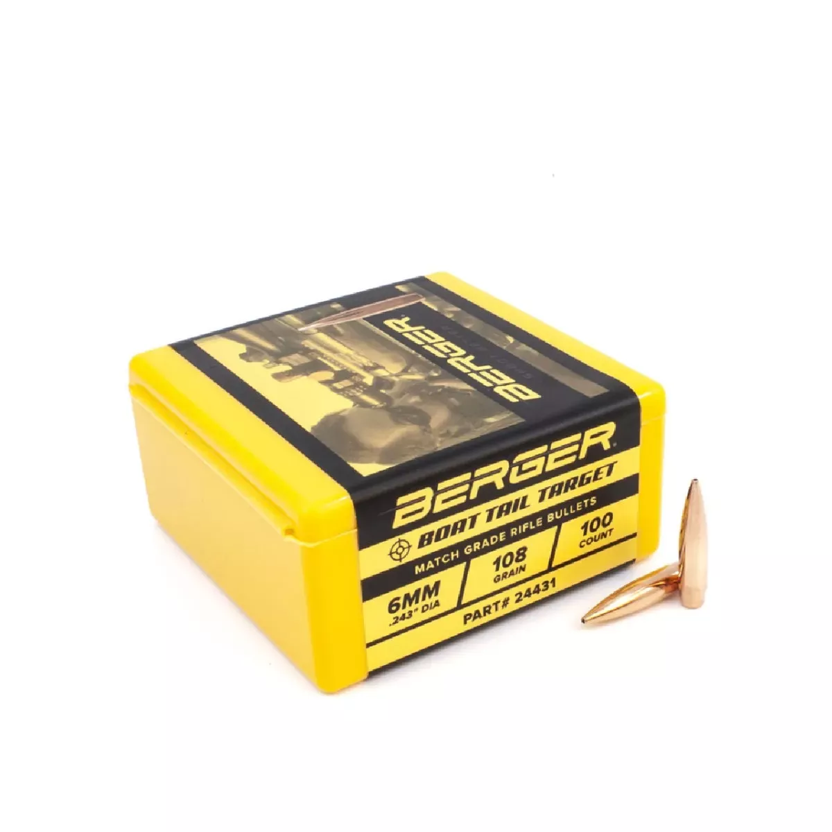 Berger Target Bullet 6mm 108 Gr BT 100/Box
