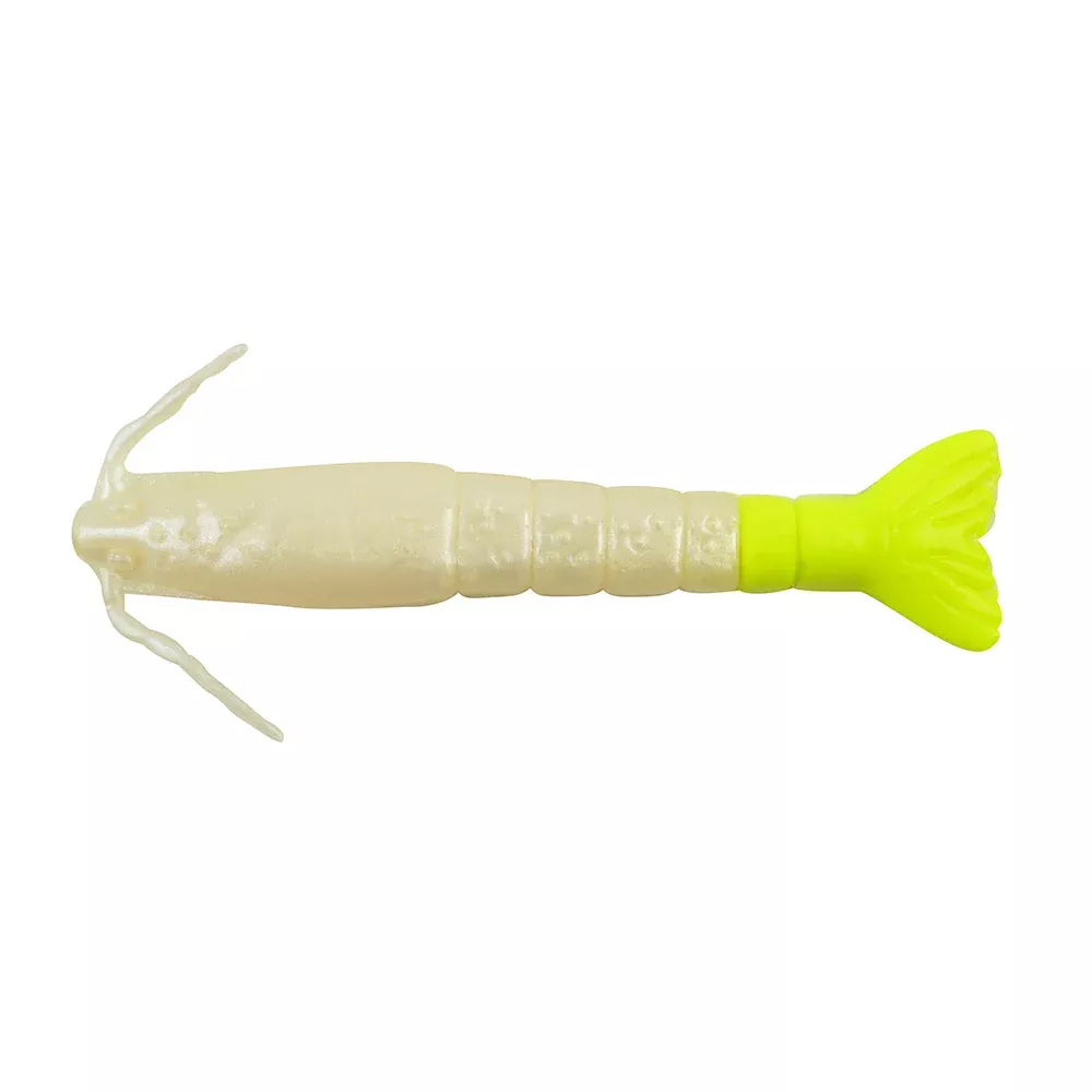 Berkley Gulp! Saltwater Shrimp – 3″ – Pearl White/Chartreuse [1240006]