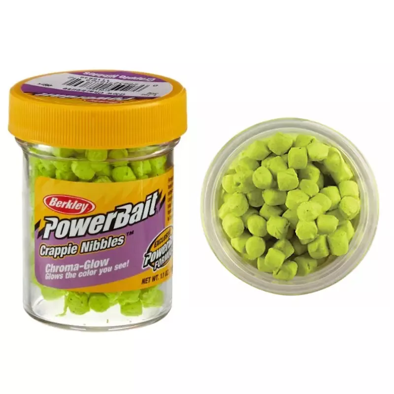 Berkley PowerBait Chroma-Glow Crappie Nibbles Glow/Chartreuse