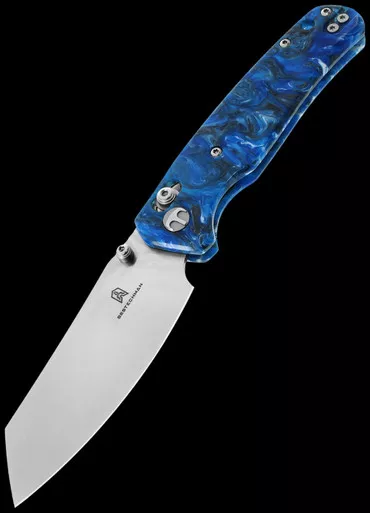 Bestech Cicada's Wing Resin Blue Marble Folding Knife