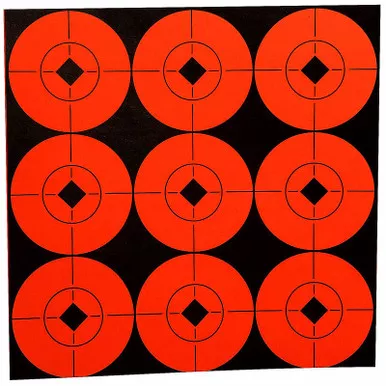 Birchwood Casey Self Adhesive 2in Target Spots Fluorescent Red, 33902