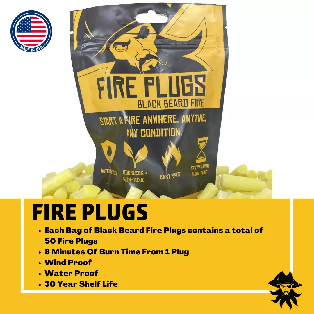 Black Beard Fire Plugs Tinder | Rig Ready Gear