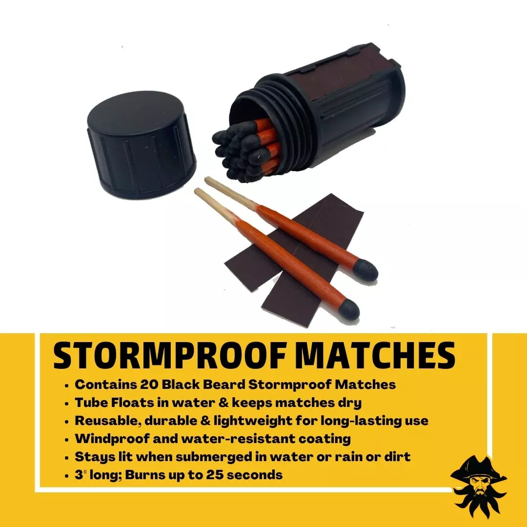 Black Beard Stormproof Fire Matches | Rig Ready Gear
