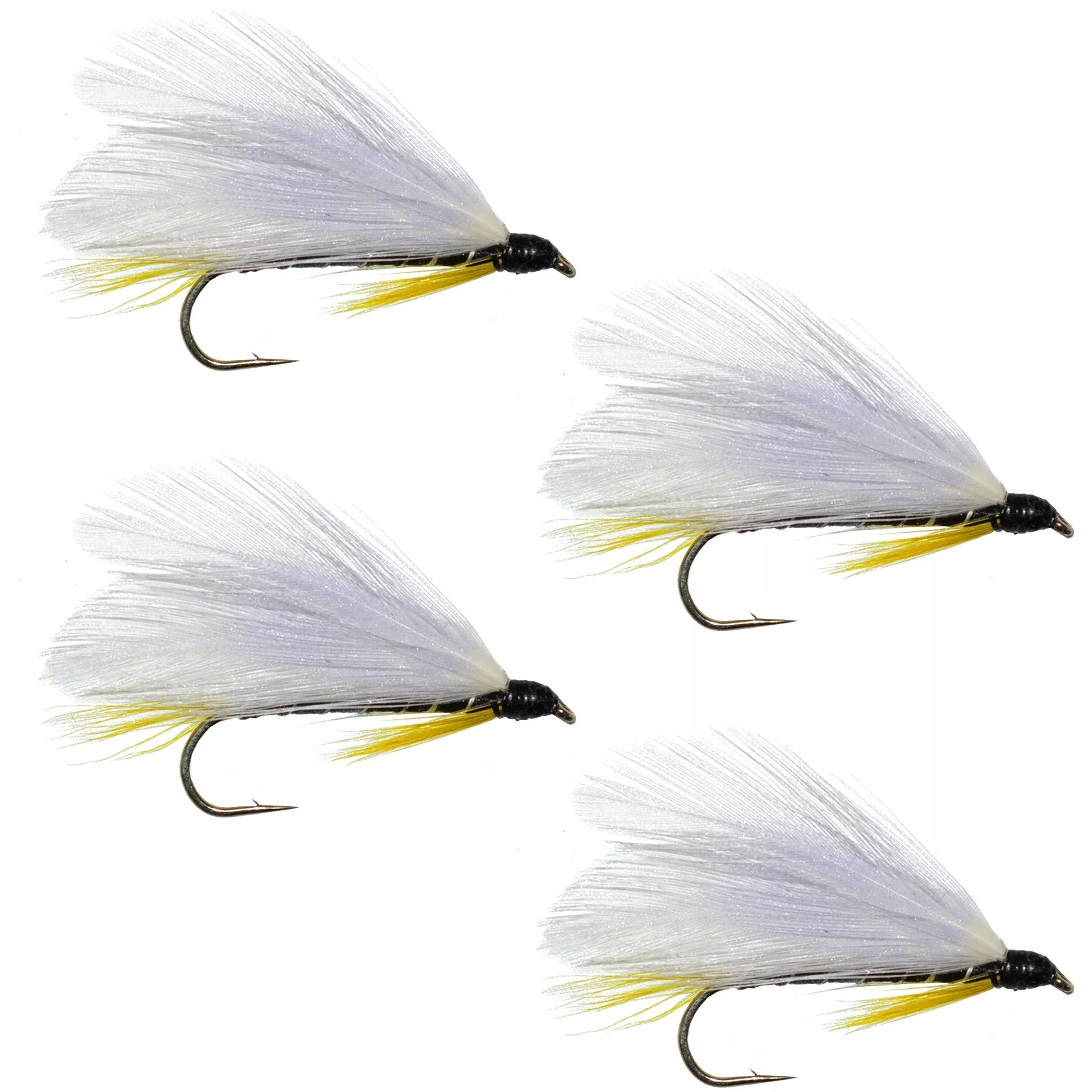 Black Ghost Classic Streamer Flies - Set of 4- Hook Size 4