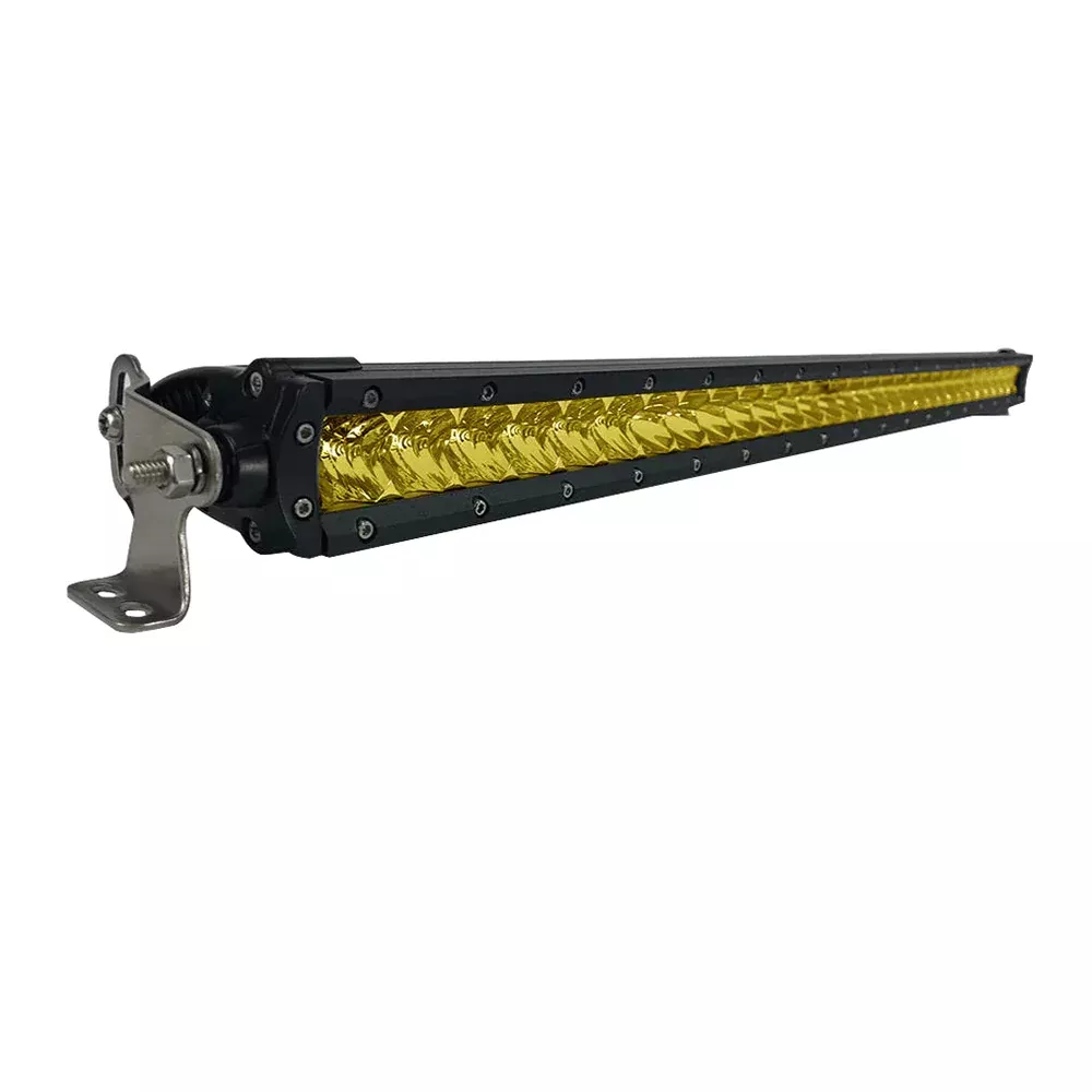 Black Oak 30 Yellow Lens Single Row LED Light Bar – Combo Optics – Black Housing – Pro Series 3.0