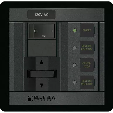 Blue Sea 1208 120V AC 2-Source 30A Selector Panel