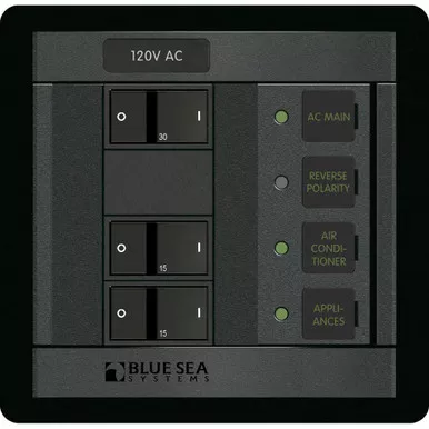 Blue Sea 1214 120V AC Main +2 Position Panel