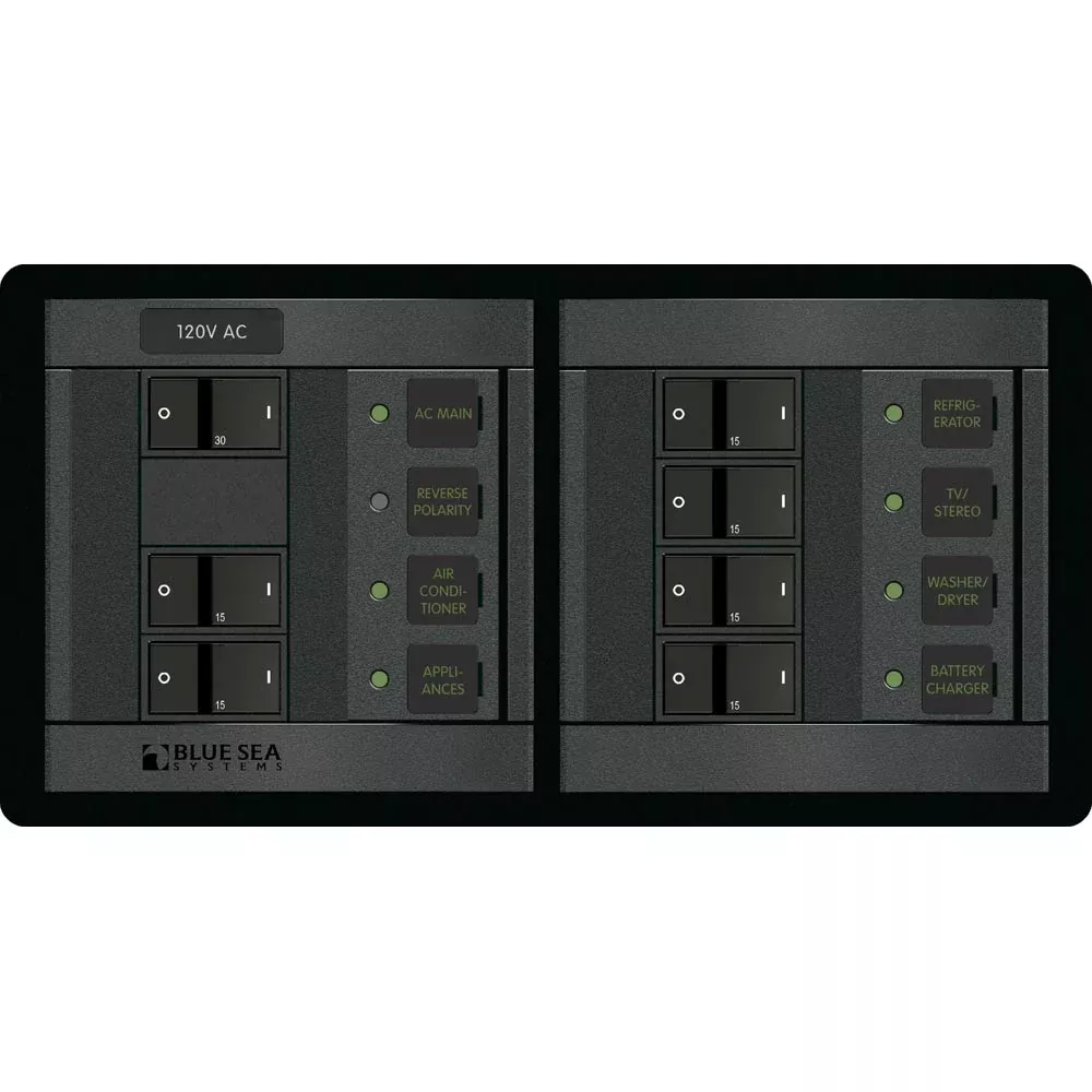Blue Sea 1230 120V AC Main + 6 Positions – Horizontal [1230]