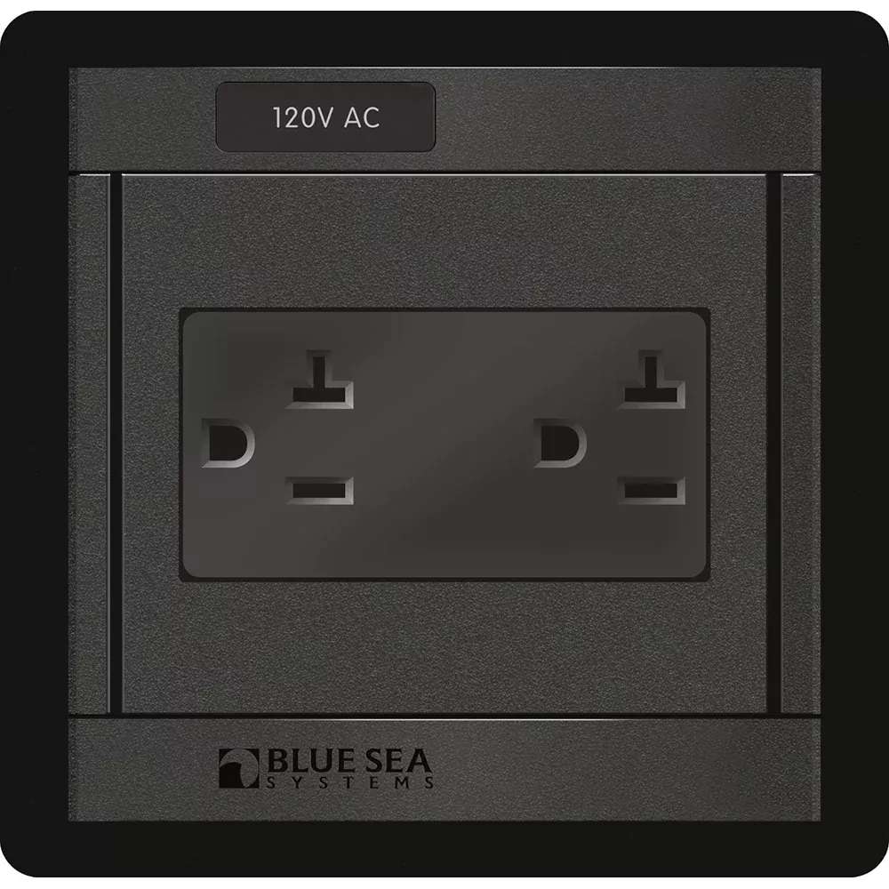Blue Sea 1479 360 Panel – 120V AC DUal Outlet [1479]