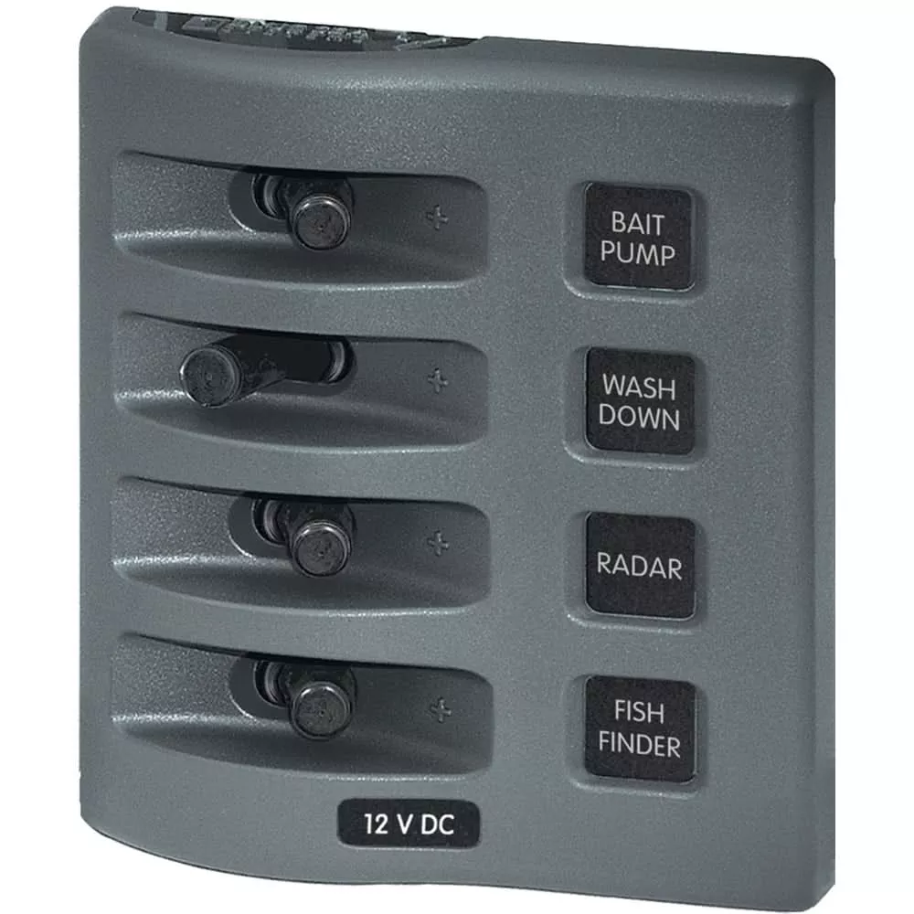 Blue Sea 4305 WeatherDeck 12V DC Waterproof Switch Panel – 4 Posistion [4305]