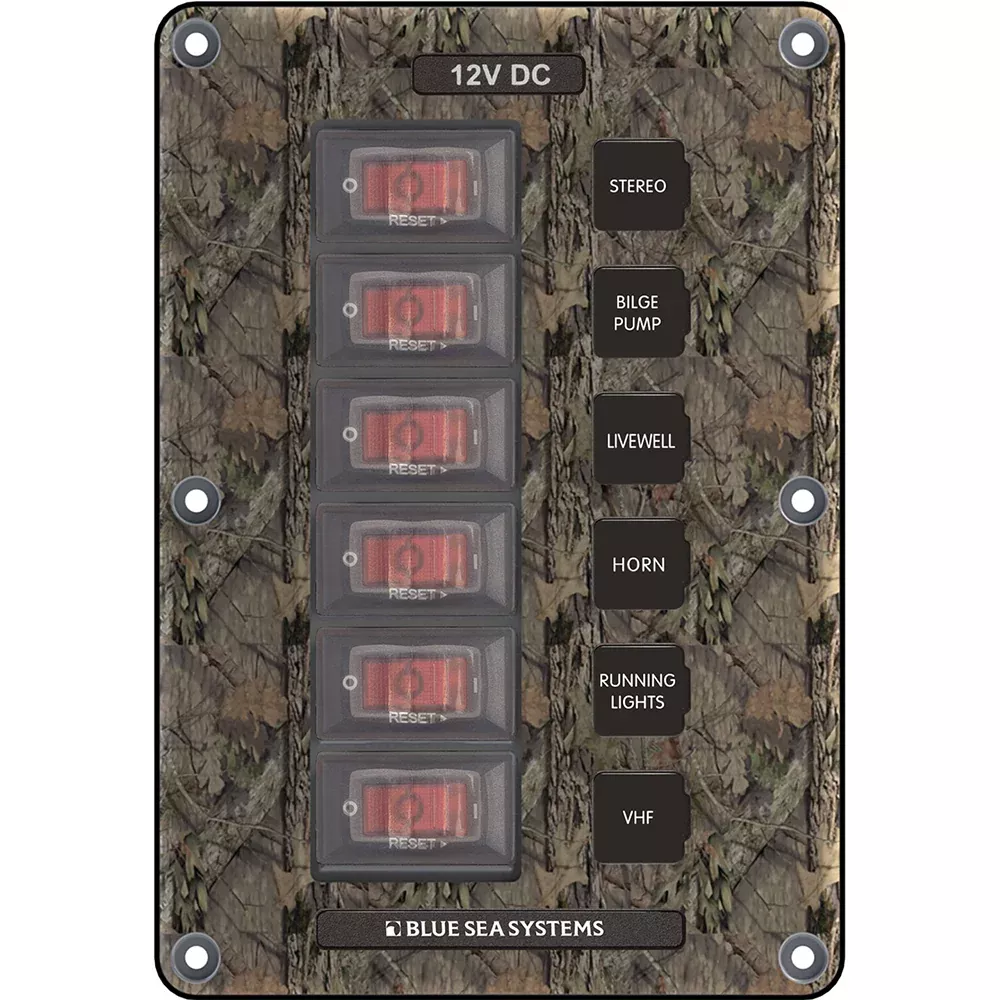 Blue Sea 4325 Circuit Breaker Switch Panel 6 Position – Camo [4325]