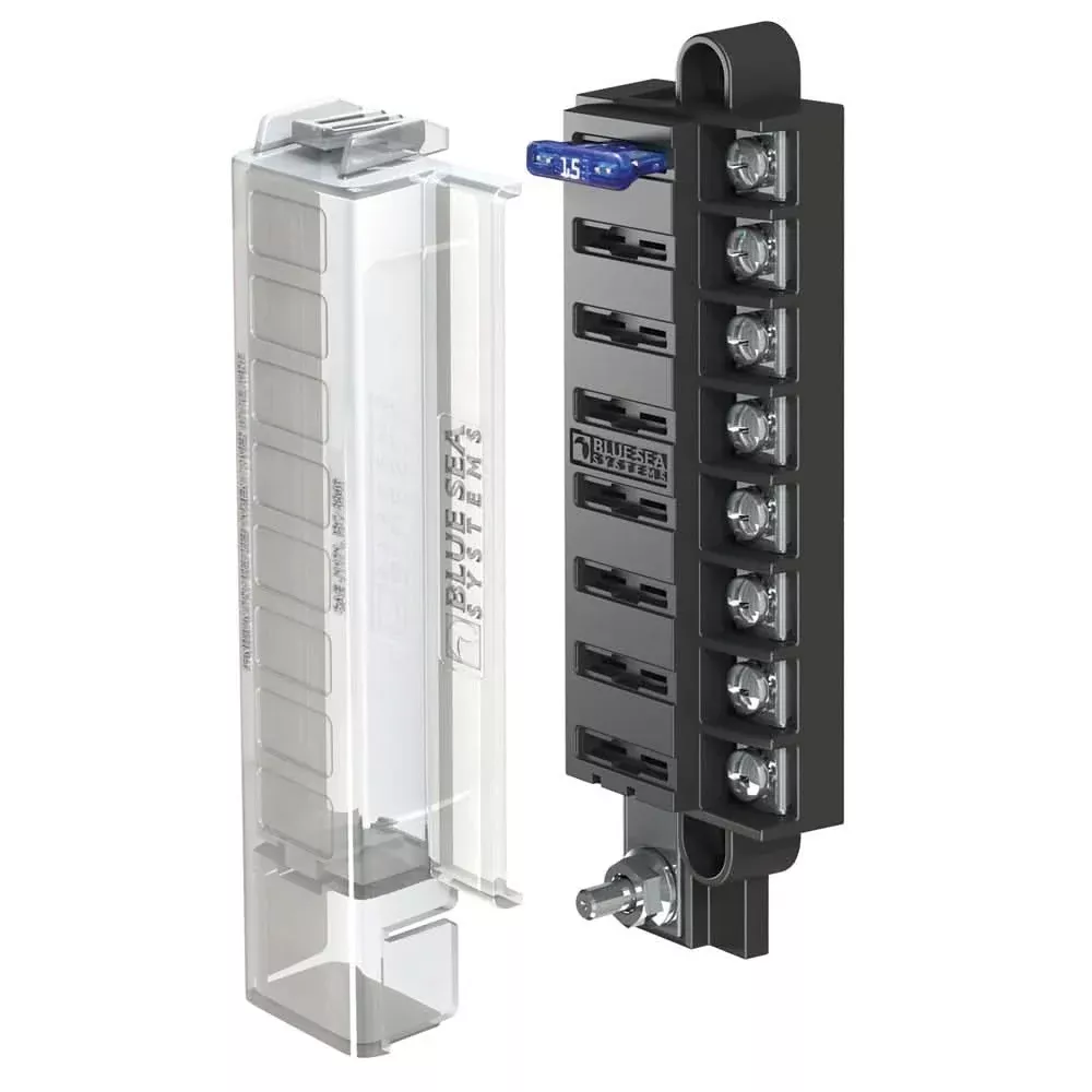 Blue Sea 5046 ST Blade Compact Fuse Blocks – 8 Circuits w/Cover [5046]