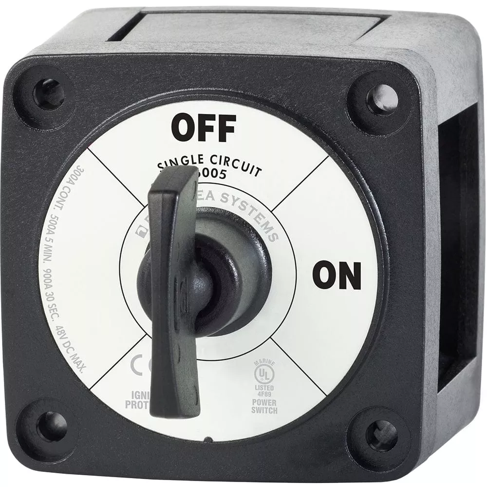 Blue Sea 6005200 Battery Switch Single Circuit ON-OFF – Black