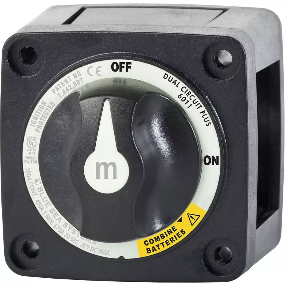 Blue Sea 6011200 m-Series Battery Switch Dual Circuit Plus – Black [6011200]